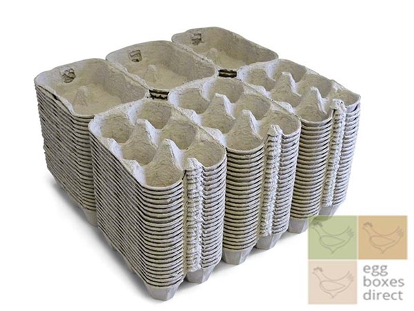 300 X NEW HALF DOZEN ECONOMY GREY EGG BOXES (3X6)