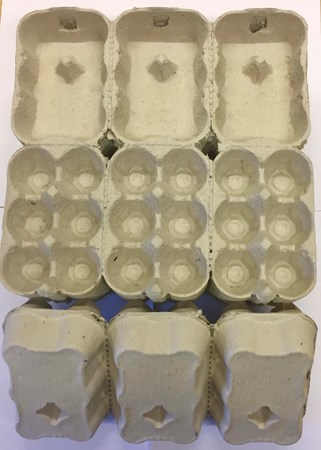 50 X NEW HALF DOZEN ECONOMY GREY EGG BOXES (3X6)