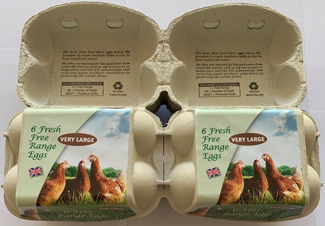 50 X NEW HALF DOZEN QUALITY PRINTED EGG BOXES FOR VERY LARGE CHICKEN / DUCK EGGS