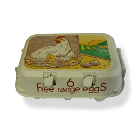 50 X NEW HALF DOZEN PRINTED FREE RANGE EGG BOXES