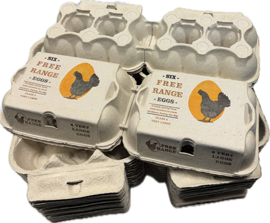 30 X NEW PRINTED 'CHICKEN' FREE RANGE VERY LARGE EGG BOXES