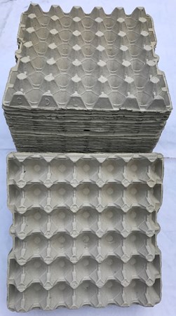 50 X USED GREY EGG TRAYS (HOLDS 30 EGGS)