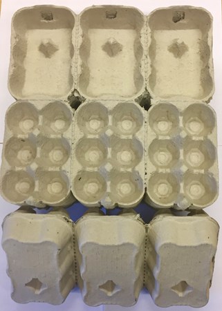 462 X FULL PACK NEW HALF DOZEN ECONOMY GREY EGG BOXES (3X6)