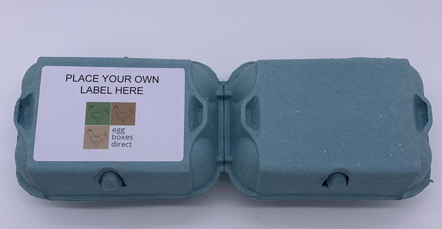 50 X NEW HALF DOZEN FLAT TOP EGG BOXES IN BLUE